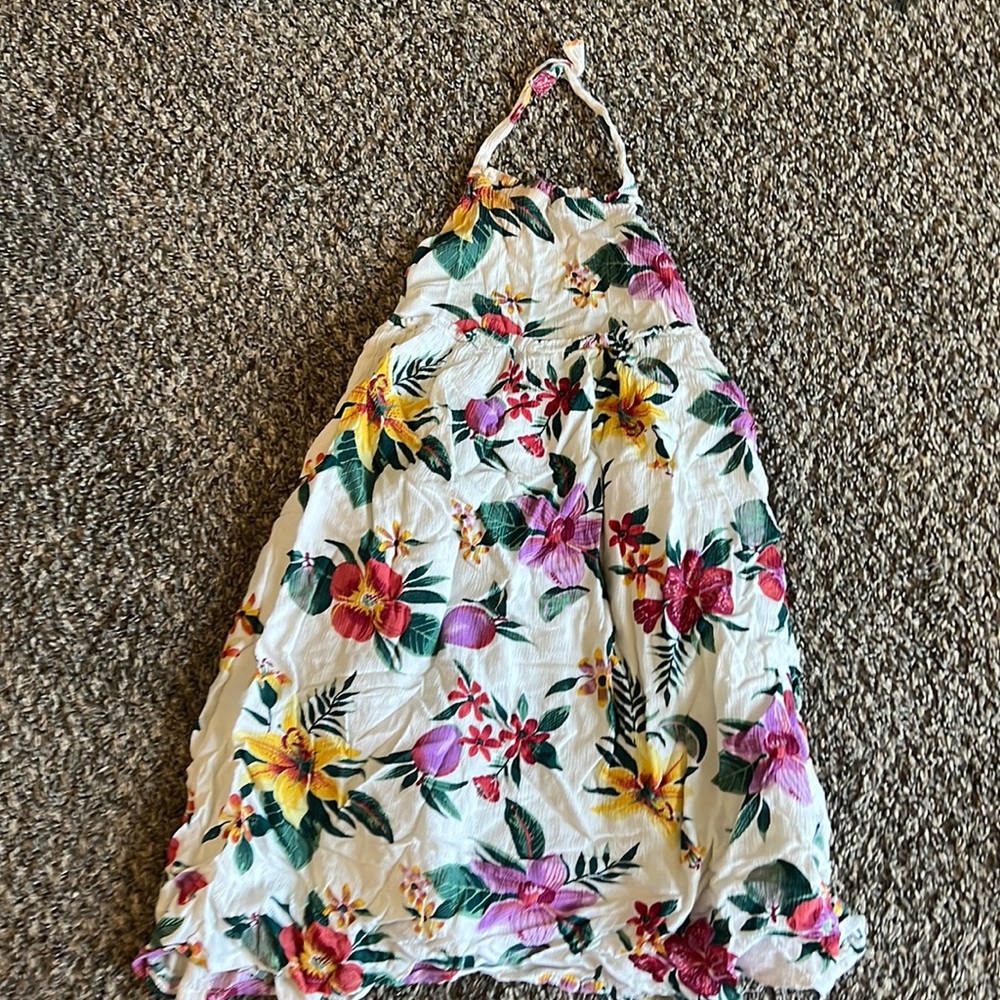 Floral gauze halter maxi dress